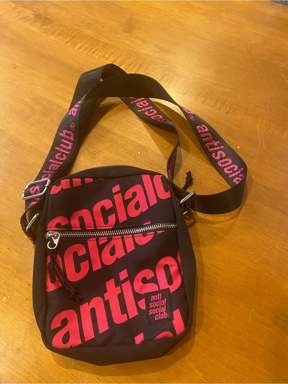 Anti social social club crossbody bag. Black/hot pink!!! NWOT!!